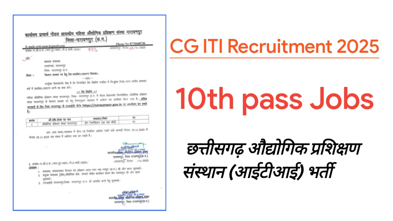 CG ITI Recruitment 2025
